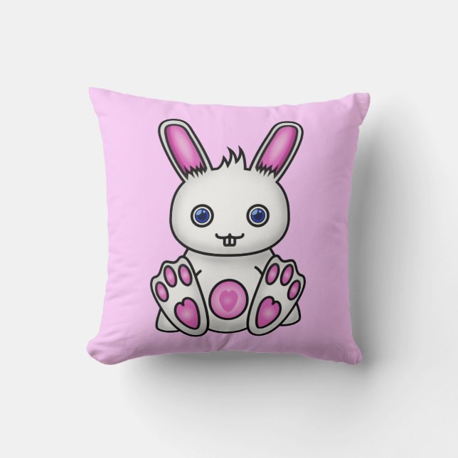 Kawaii Pink Bunny Cushion (Front)