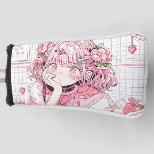 Kawaii Pink Cafe Anime Girl Golf Head Cover