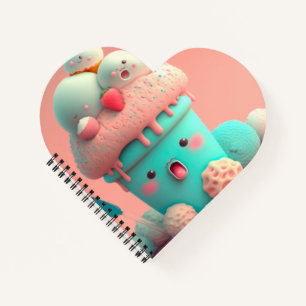 Kawaii pink cute ice cream notebook