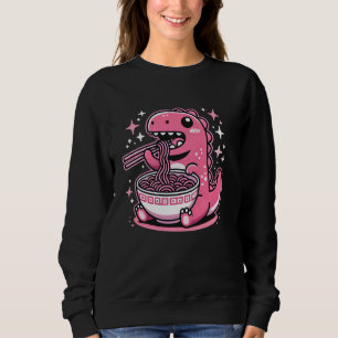 Kawaii Pink Dinosaur Ramen Noodle Cute Anime Kids Sweatshirt