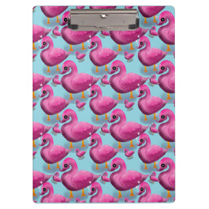 Kawaii Pink Duck Pattern – Adorable Aesthetic Maxi Clipboard