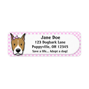 Kawaii Pink Gingham American Staffordshire Terrier