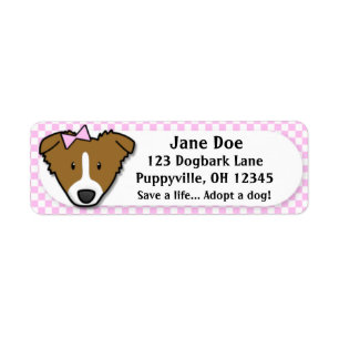 Kawaii Pink Gingham Brown Border Collie