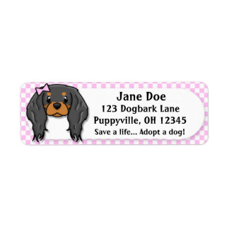 Kawaii Pink Gingham Cavalier King Charles Spaniel