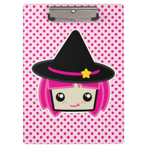 Kawaii Pink Haired Witch Clip Board
