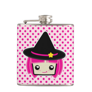 Kawaii Pink Haired Witch Flask