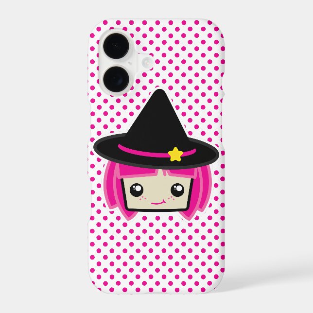 Kawaii Pink Haired Witch iPhone Case (Back)