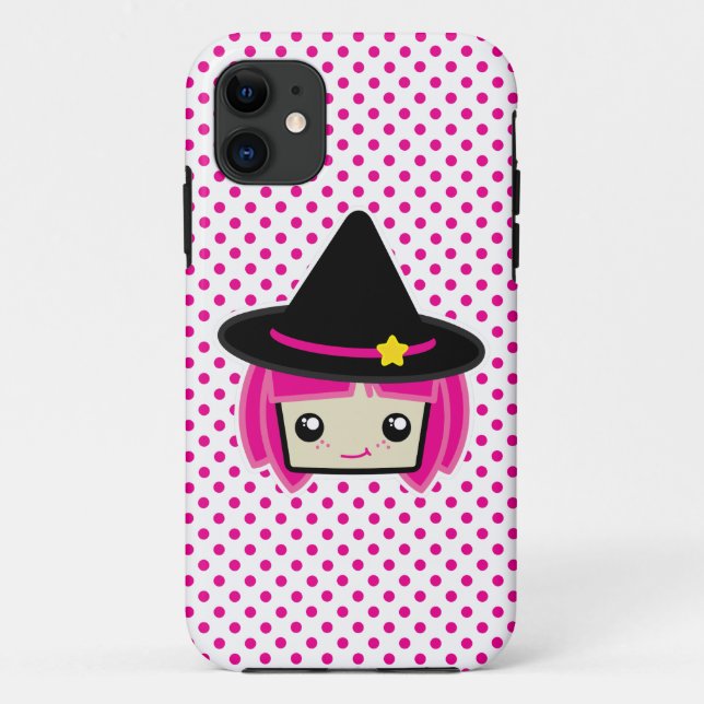 Kawaii Pink Haired Witch iPhone Case (Back)