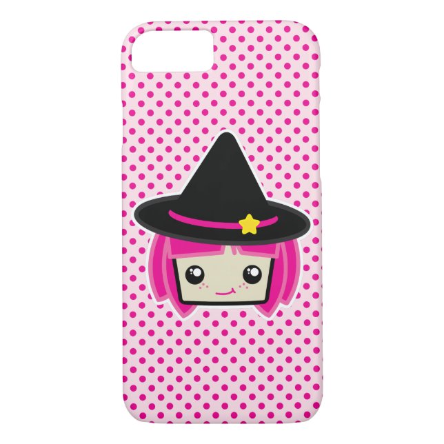 Kawaii Pink Haired Witch iPhone Case (Back)