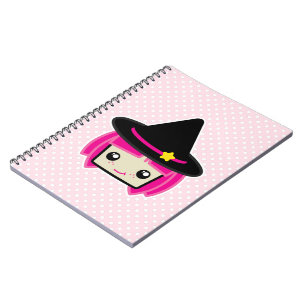 Kawaii Pink Haired Witch Notebook