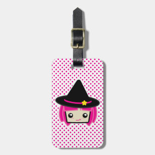Kawaii Pink Haired Witch Travel Luggage Tags