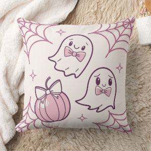 Kawaii Pink Halloween Ghosts & Pumpkin Cushion