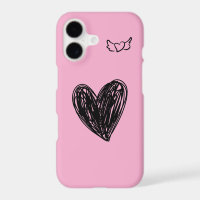 Kawaii Pink iPhone 17 Case with Cute Heart & Love