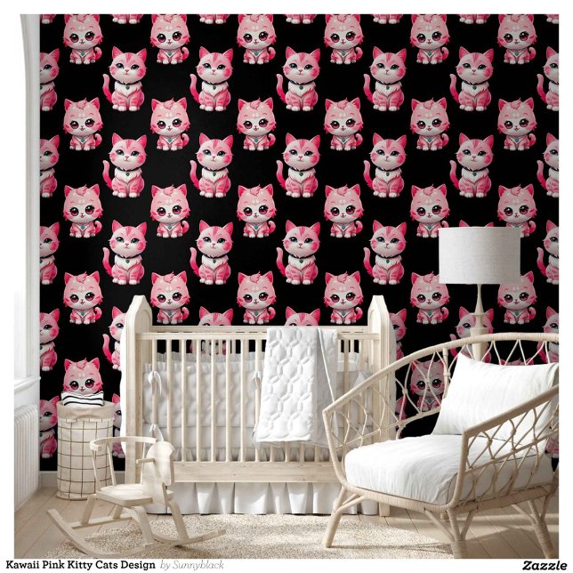 Kawaii Pink Kitty Cats Design  Wallpaper (Creator Uploaded)
