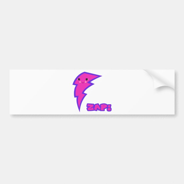 kawaii pink lightning bolt bumper sticker (Front)
