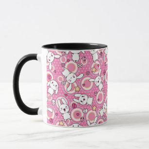 kawaii pink pattern mug