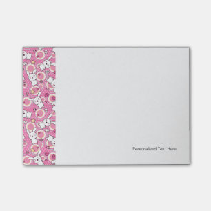 kawaii pink pattern post-it notes