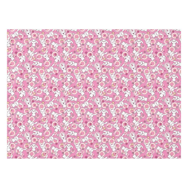 kawaii pink pattern tablecloth (Front (Horizontal))