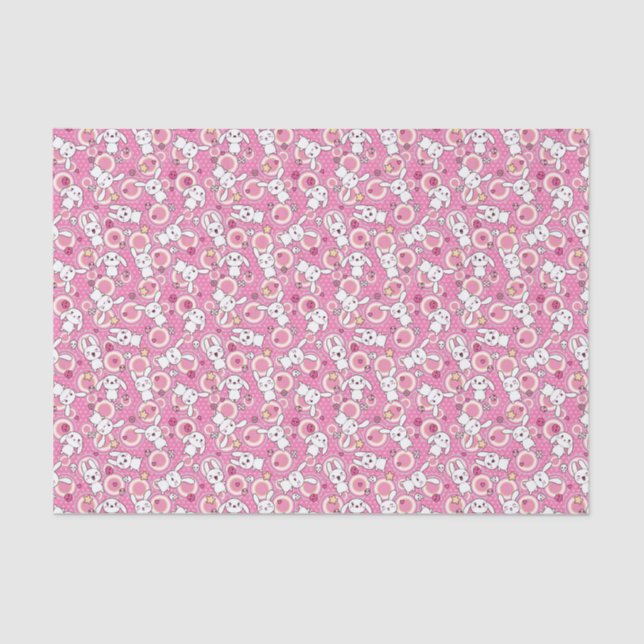 kawaii pink pattern tissue paper (Front)