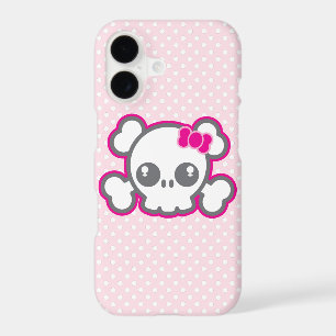 Kawaii Pink Ribbon Skull iPhone Case