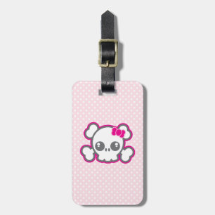 Kawaii Pink Ribbon Skull Travel Luggage Tags