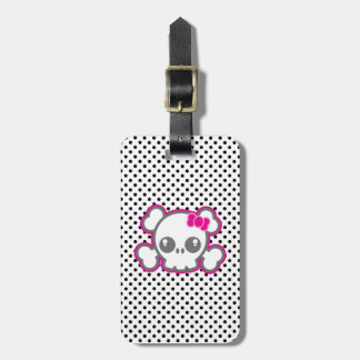 Kawaii Pink Ribbon Skull Travel Luggage Tags