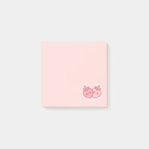 Kawaii Pink Valentines Strawberries Post-it Notes