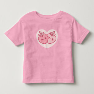 Kawaii Pink Valentines Strawberries Toddler T-Shirt