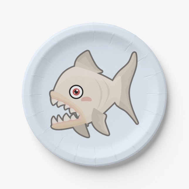 Kawaii Piranha Paper Plate (Front)