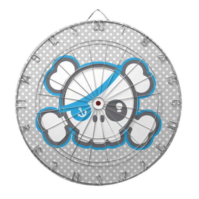 Kawaii Pirate Skull Dart Board (Front)