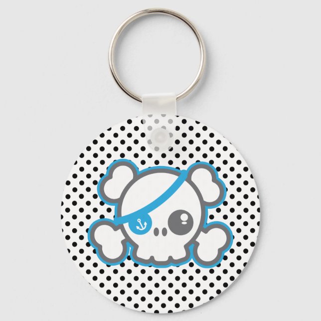 Kawaii Pirate Skull Keychain (Front)