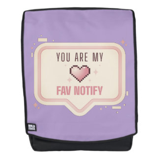Kawaii Pixel Heart "You Are My Fav Notify" Backpack