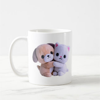 Kawaii Plush Animal Hug Pastel Coffee Mug