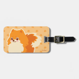 Kawaii Pomeranian Cartoon Dog Luggage Tag