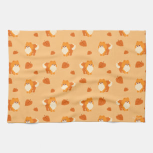 Kawaii Pomeranian Cartoon Dog Tea Towel