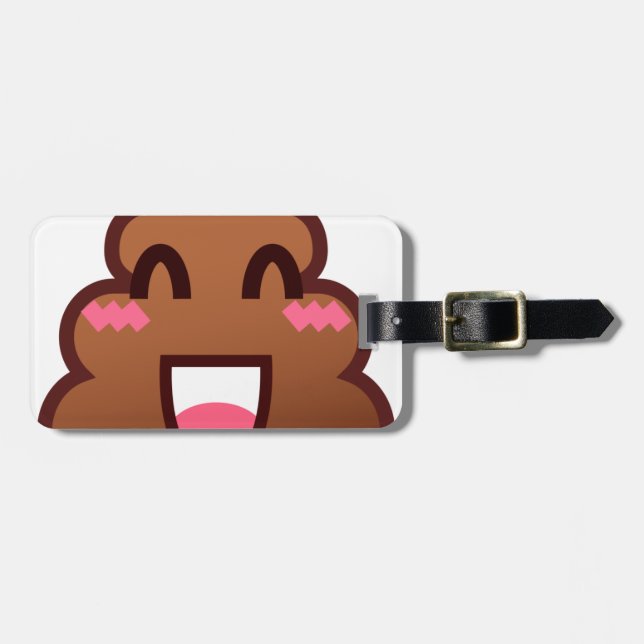 kawaii poop emojis luggage tag (Front Horizontal)