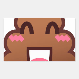 kawaii poop emojis rectangular sticker
