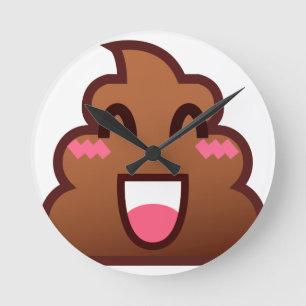 kawaii poop emojis round clock
