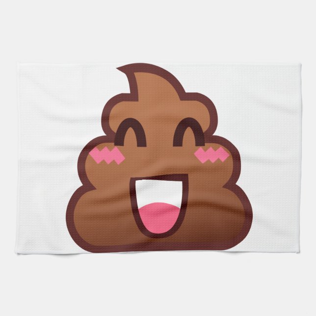 kawaii poop emojis tea towel (Horizontal)