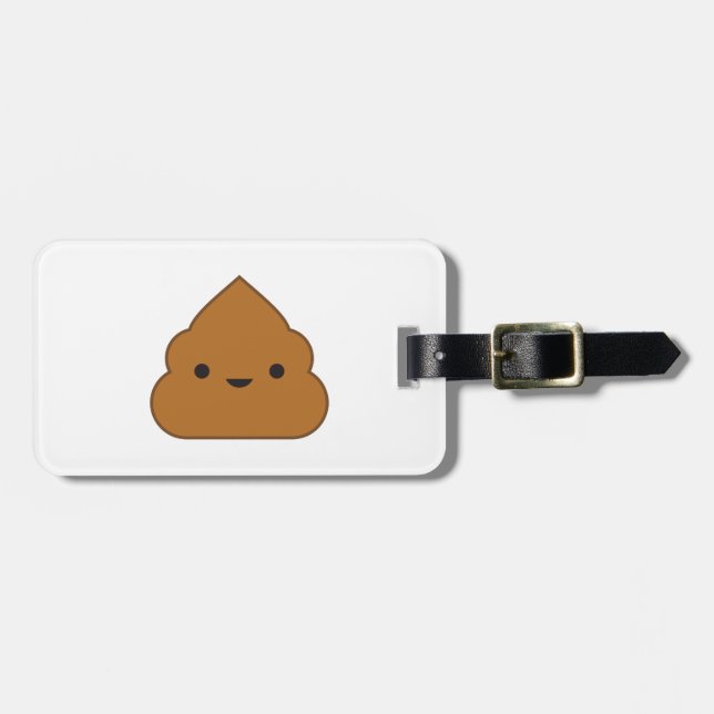 Kawaii Poop Luggage Tag (Front Horizontal)