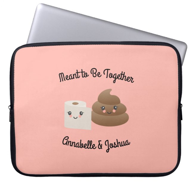 Kawaii Poop & TP (Toilet Paper) Girlfriend Gift Laptop Sleeve (Front)