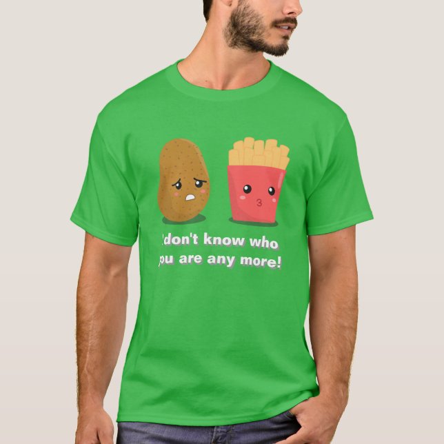 Kawaii Potato and French Fries T-Shirt (Front)