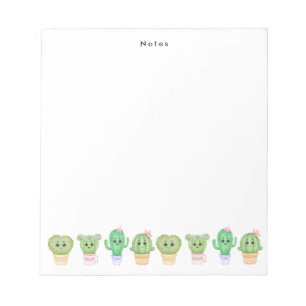 kawaii Potted Cactus and Succulents Custom Notepad