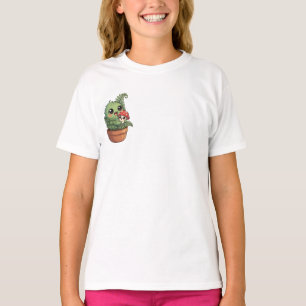 Kawaii Potted Fern Monster Hugging Mushroom Kids T-Shirt