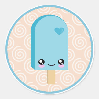 Kawaii Pretty Aqua Blue Popsicle Stickers