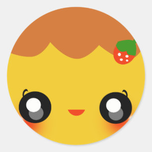 Kawaii Pudding Classic Round Sticker