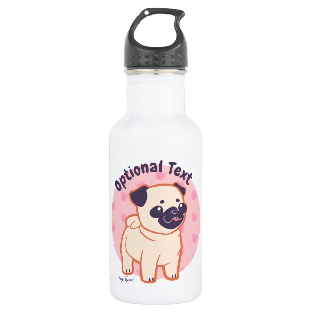 Kawaii Pug 532 Ml Water Bottle (Front)