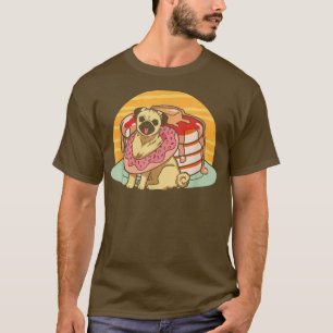 Kawaii Pug Doughnut Cake Japanese Art T-Shirt