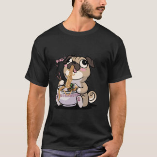 Kawaii Pug Ramen Bowl Anime Otaku Japanese Noodles T-Shirt