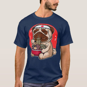 Kawaii Pug Ramen Cute Japanese Manga Anime Dog T-Shirt